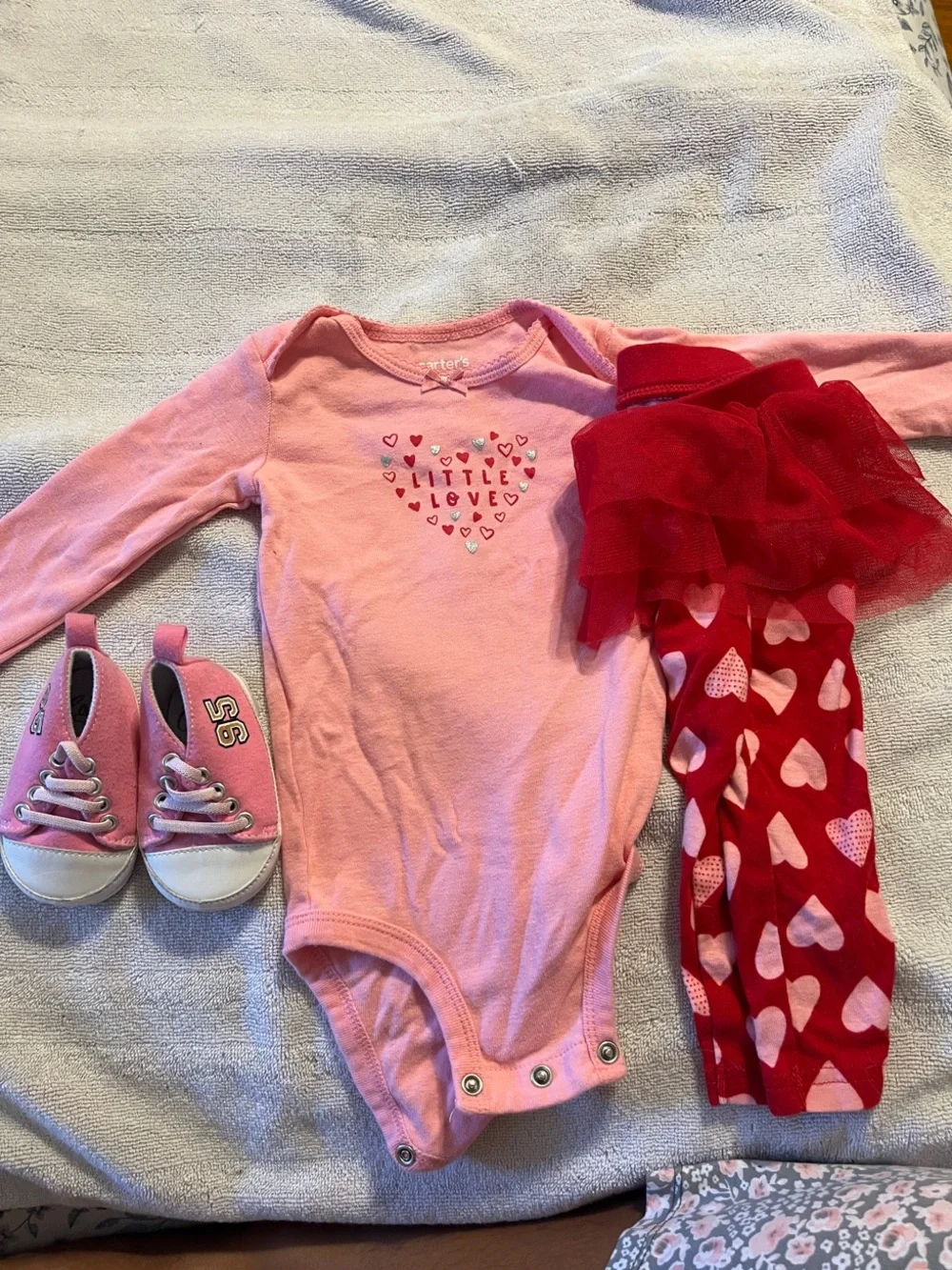 Girls' Pink & Blush Long-Sleeve Tops and Romper Set